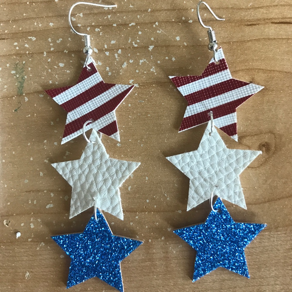 Faux leather/glitter earrings